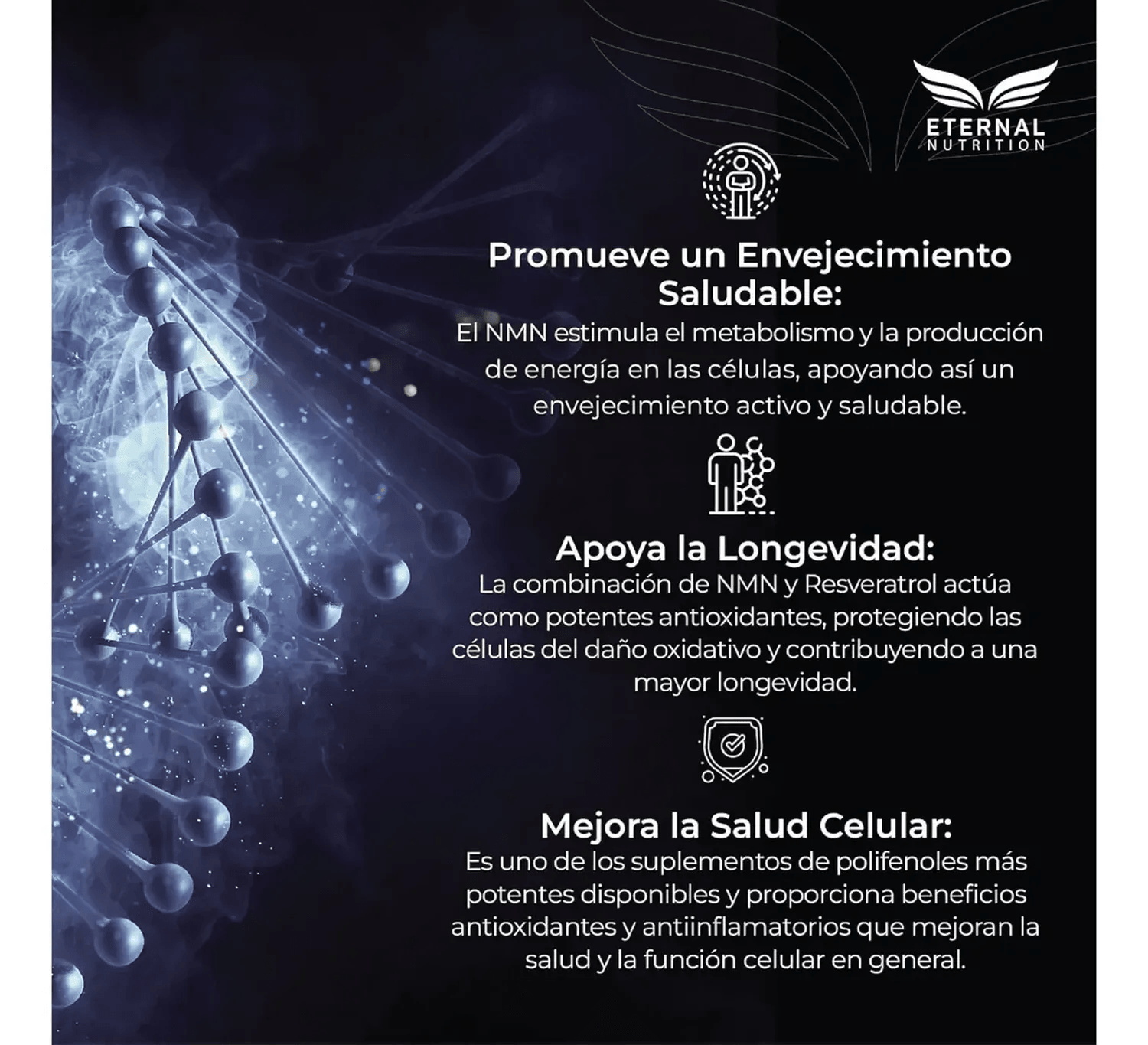 Ultra Pure: NMN 99.5% + Resveratrol 98%, Precursor NAD+ y Longevidad Celular, 200 Cápsulas — imagen 2