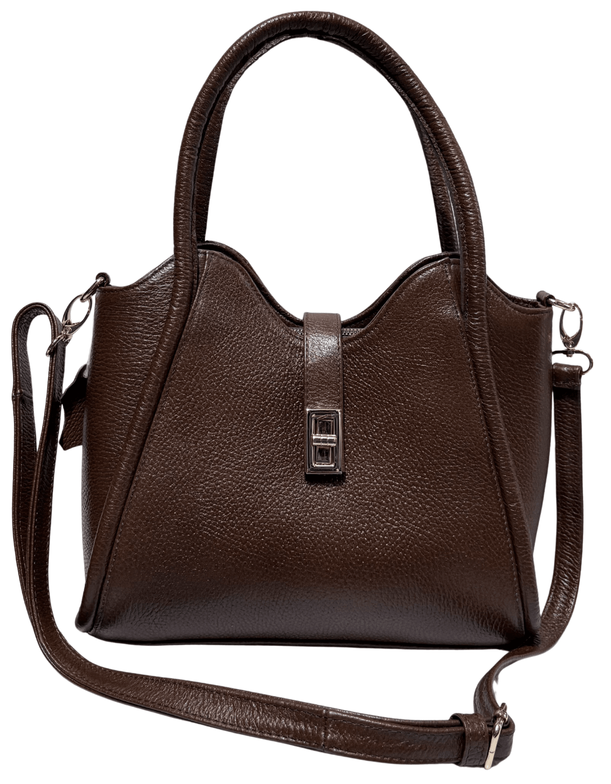 Bolsa De Mano Para Dama Frida De Piel Negra Con Broche — imagen 13