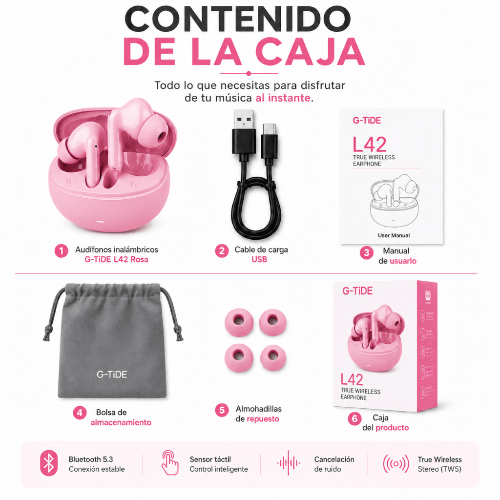 SMARTWATCH XIAOMI REDMI WATCH 6 ACTIVE (ORANGE) + BOCINA XIAOMI SOUND POCKET (ROSA) + AUDIFONOS G-TIDE L42 (ROSA) — imagen 8