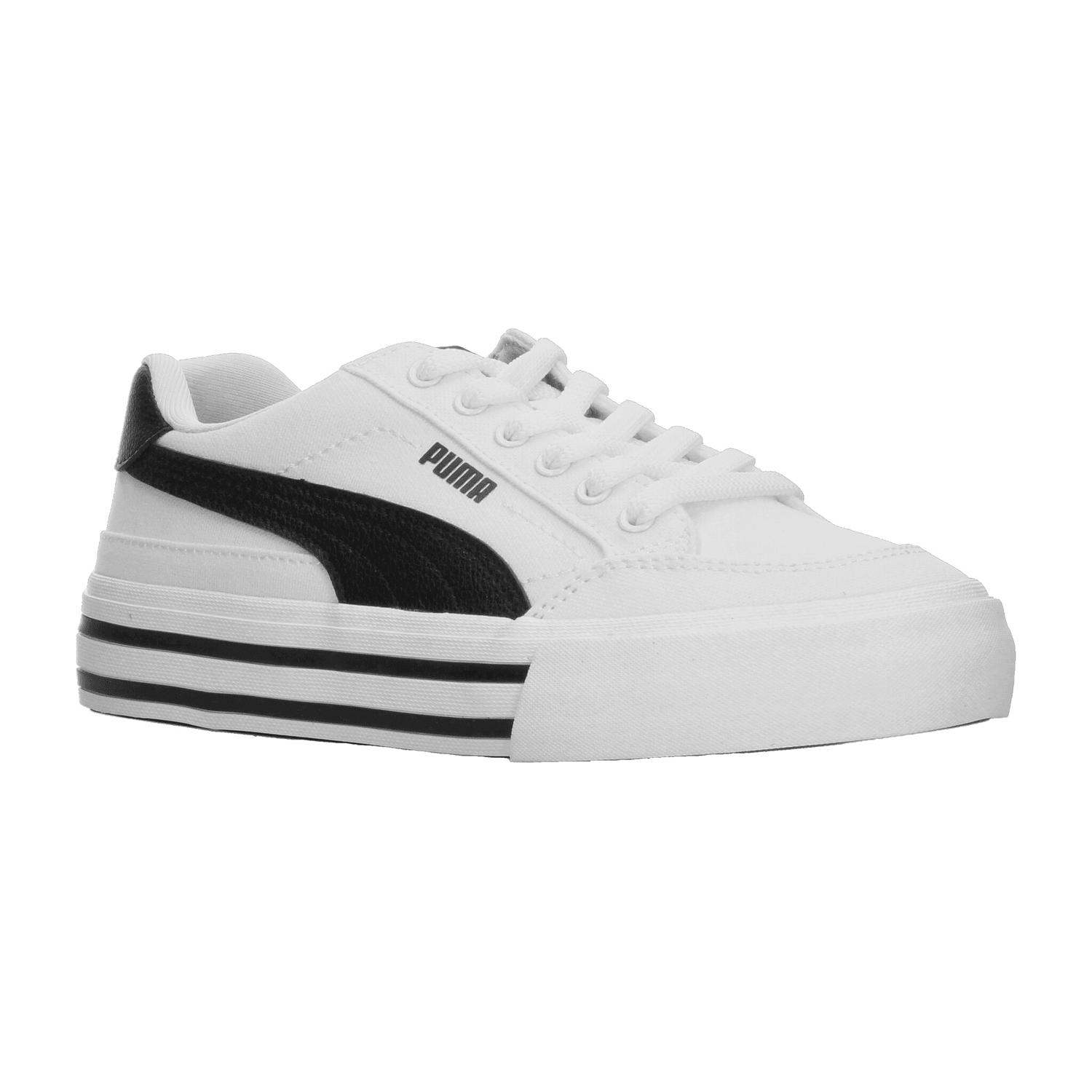 Tenis Puma Court Classic Vulc Niño Blanco Casual Hombre Jr T22-25 — imagen 3