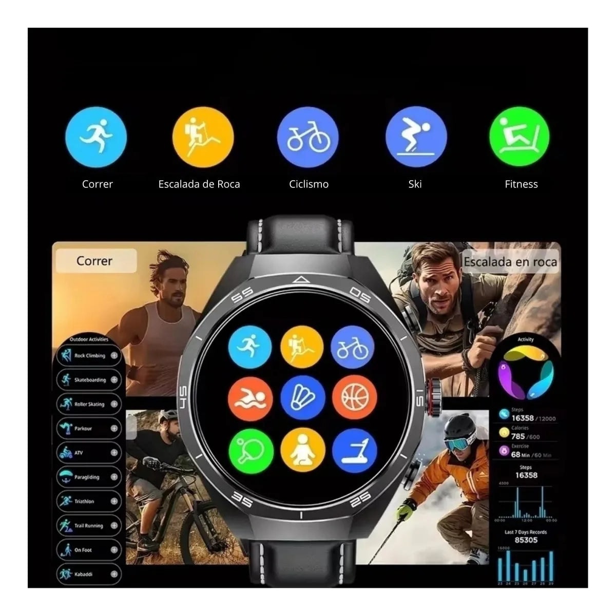 SmartWatch Gtide Series R9 Edge Inteligente Con Audífonos (Plateado) – Tecnología 2 en 1 — imagen 8