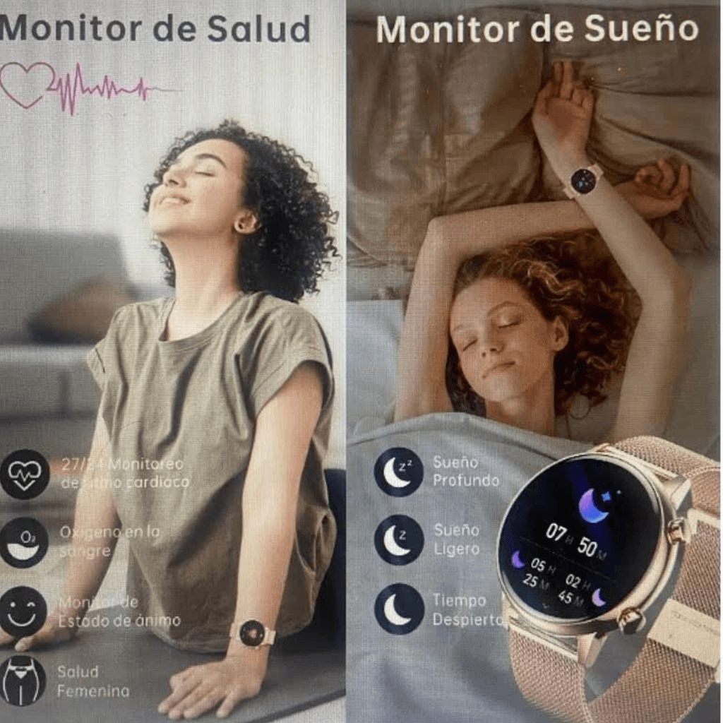 Smartwatch Dorado para Mujer, Romance G-Tide con Llamadas Bluetooth y Monitoreo de Salud — imagen 7