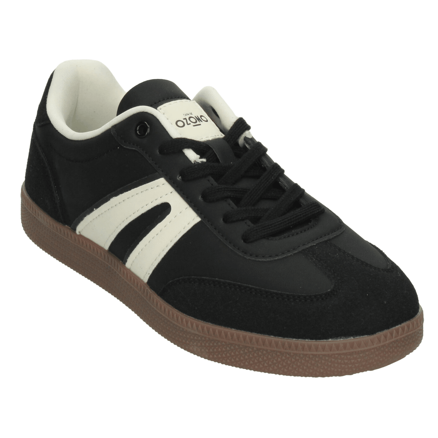 Tenis Ozono Hombre Casual Cintas Cómodo Negro Caballero — imagen 4