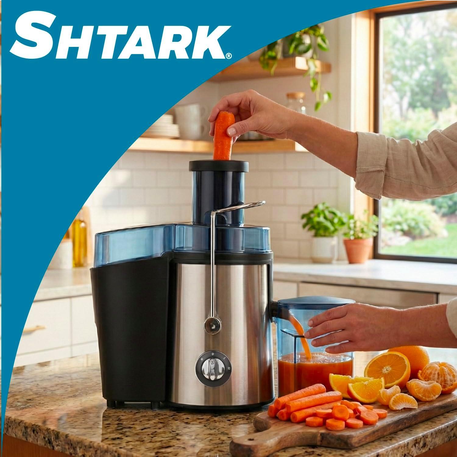 Extractor de Jugos Centrífugo Shtark SHTEJ500 1000 W Boca Ancha 65 mm 500 ml — imagen 2