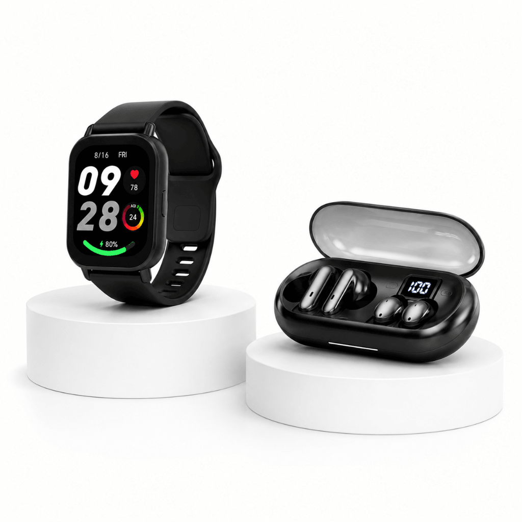 SMARTWATCH WATCH 5 ACTIVE (NEGRO) CON AUDIFONOS HH T-55 DOBLE (NEGRO) — imagen 2