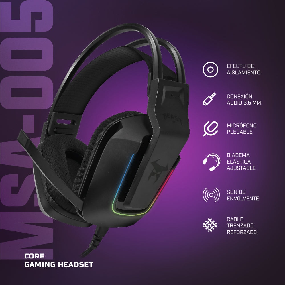 Audífonos Gamer Alámbricos On ear STF Beast MSA-005: Videojuegos, Micrófono ajustable, Efecto aislamiento — imagen 13