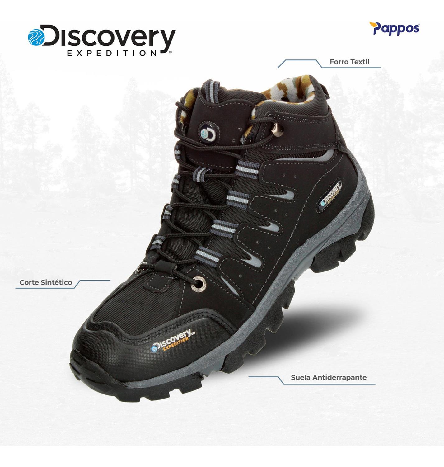 Bota Hombre Senderismo Discovery Blackwood Negro Cintas — imagen 3