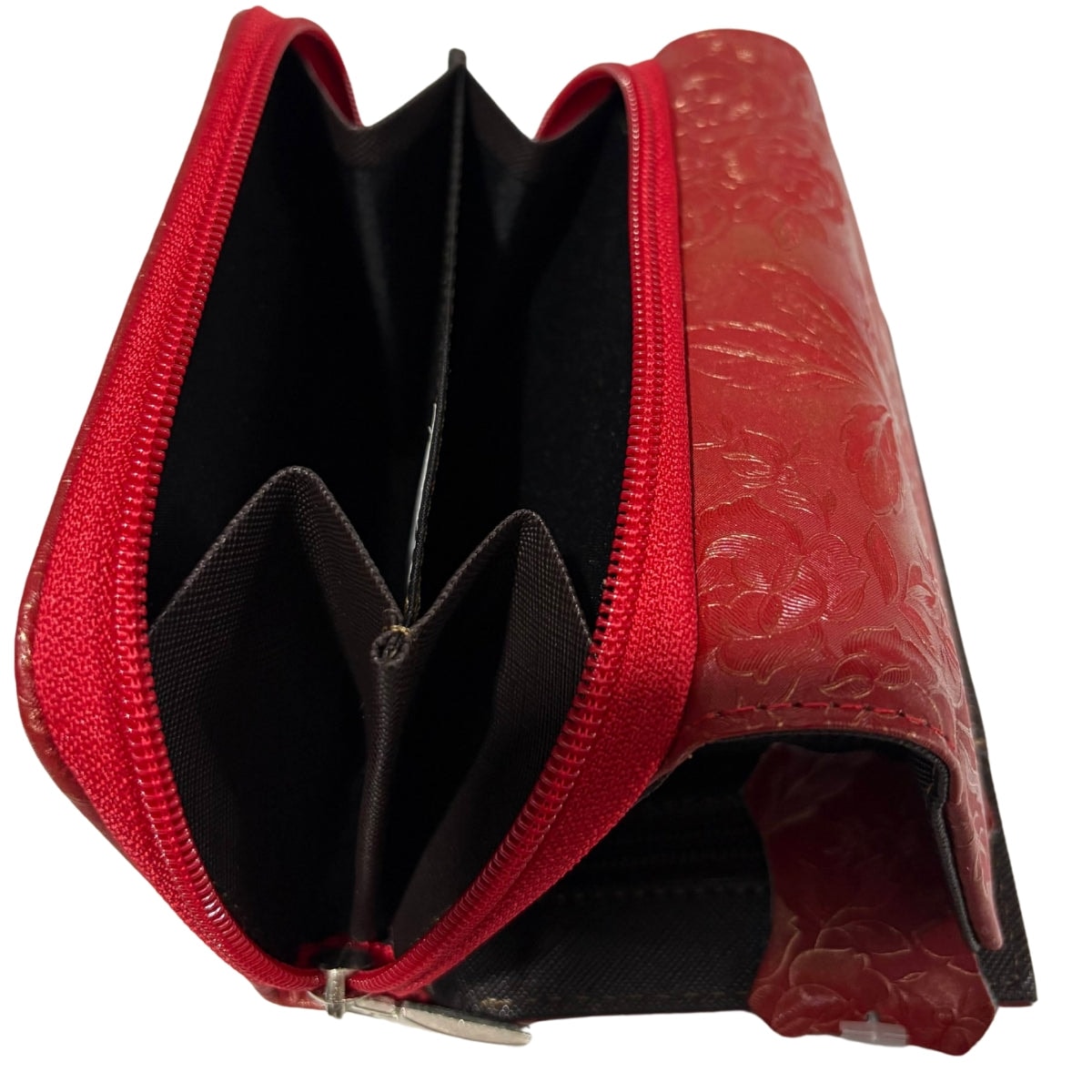 Cartera Dama Piel Legitima Genuina Ternera Grabada Pequeña Mini Cierr — imagen 7