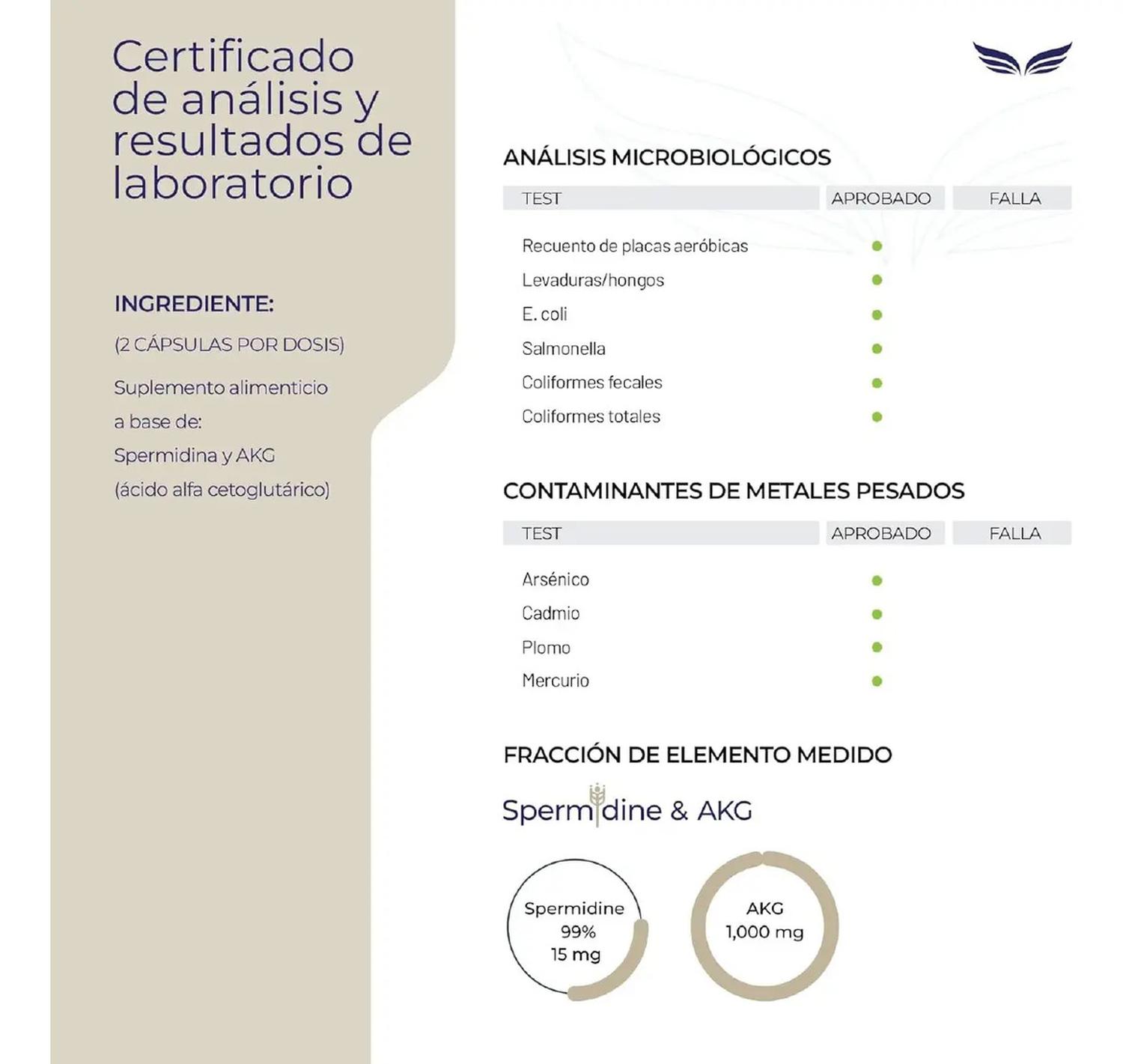 Essentials: Espermidina 99% + AKG, Ácido Alfa Cetoglutárico, para Autofagia Celular, 100 Cápsulas — imagen 4