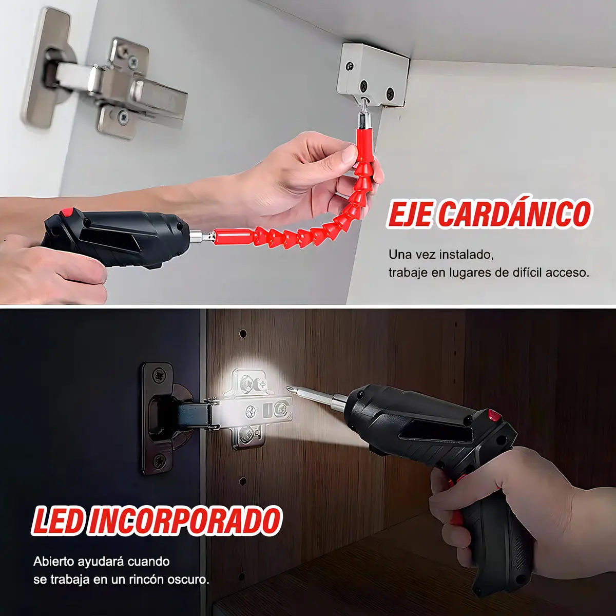 Destornillador Eléctrico Inalámbrico con 48 Accesorios y USB Recargable — imagen 6