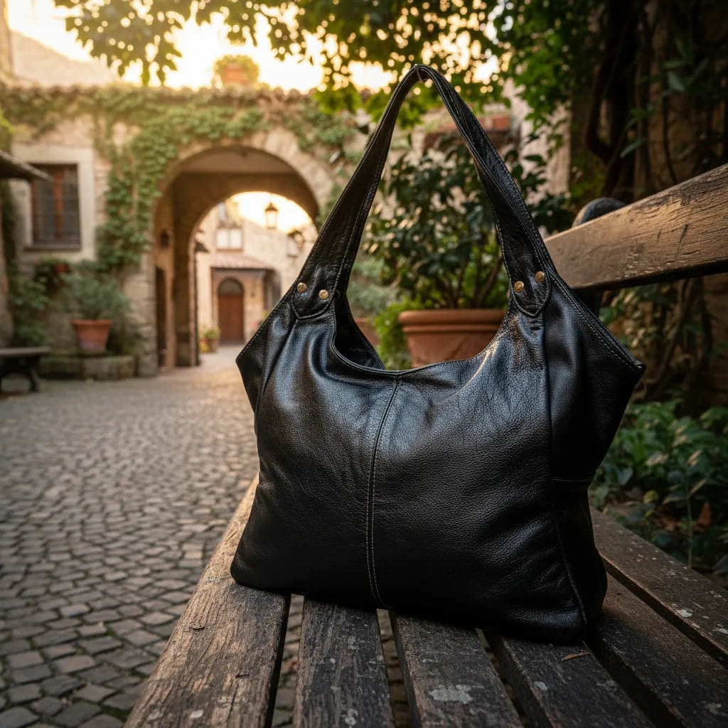 Bolsa De Piel Legitima Original Grande Tote De Hombro Jf70 — imagen 3