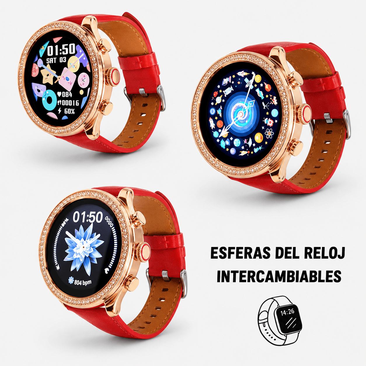Smartwatch Bossney WS GS83 Rojo – Elegancia, Tecnología y Bienestar en Tu Muñeca — imagen 7