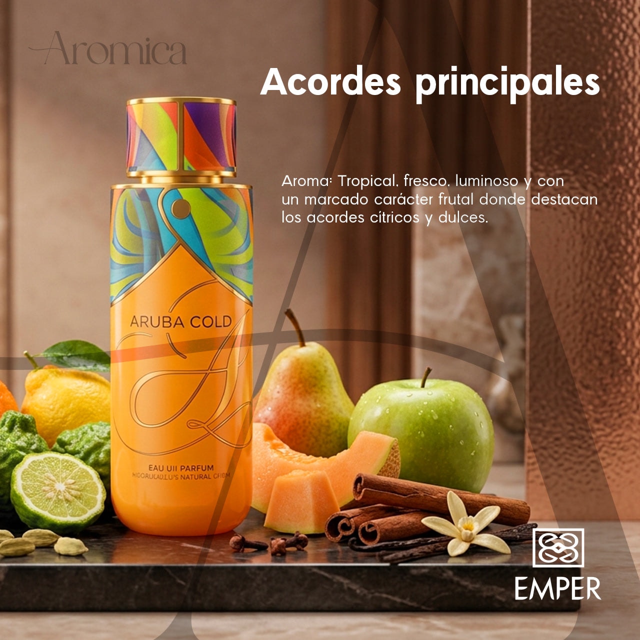 Perfume Árabe Emper Aruba Gold Unisex EDP 100ml — imagen 4