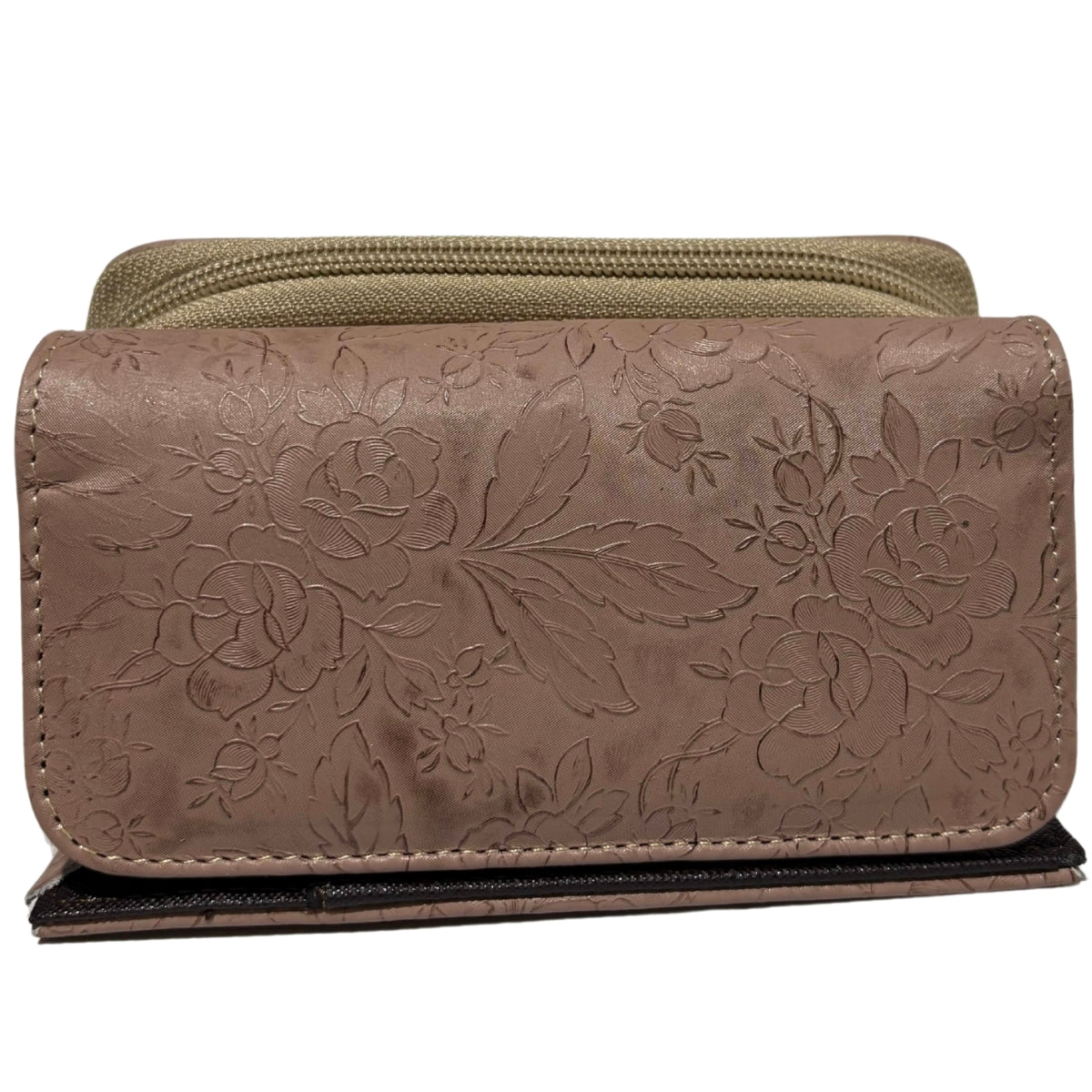 Cartera Dama Piel Legitima Genuina Ternera Grabada Pequeña Mini Cierr — imagen 15