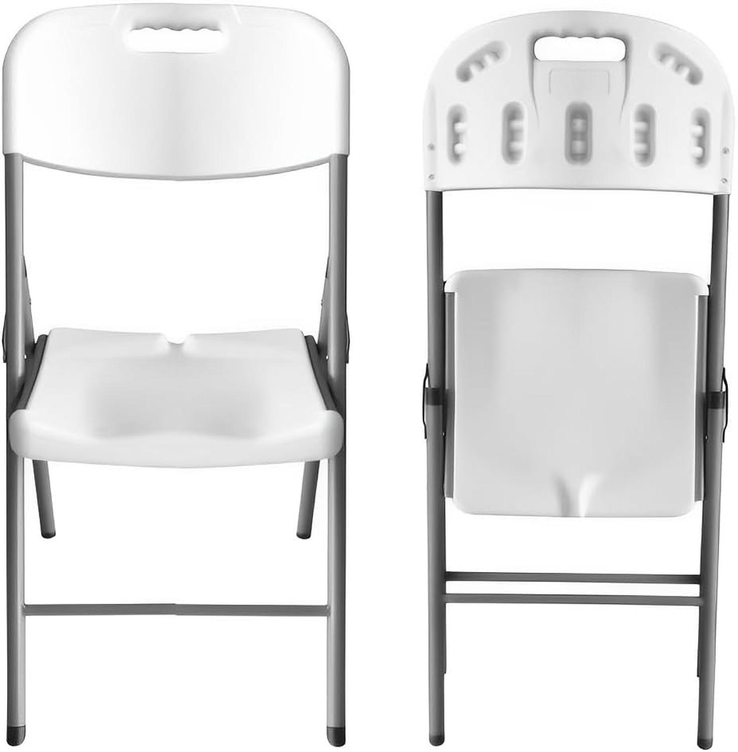 Silla Plegable Cuory HG-086 Blanca Plástico Reforzado Paquete de 4 — imagen 4