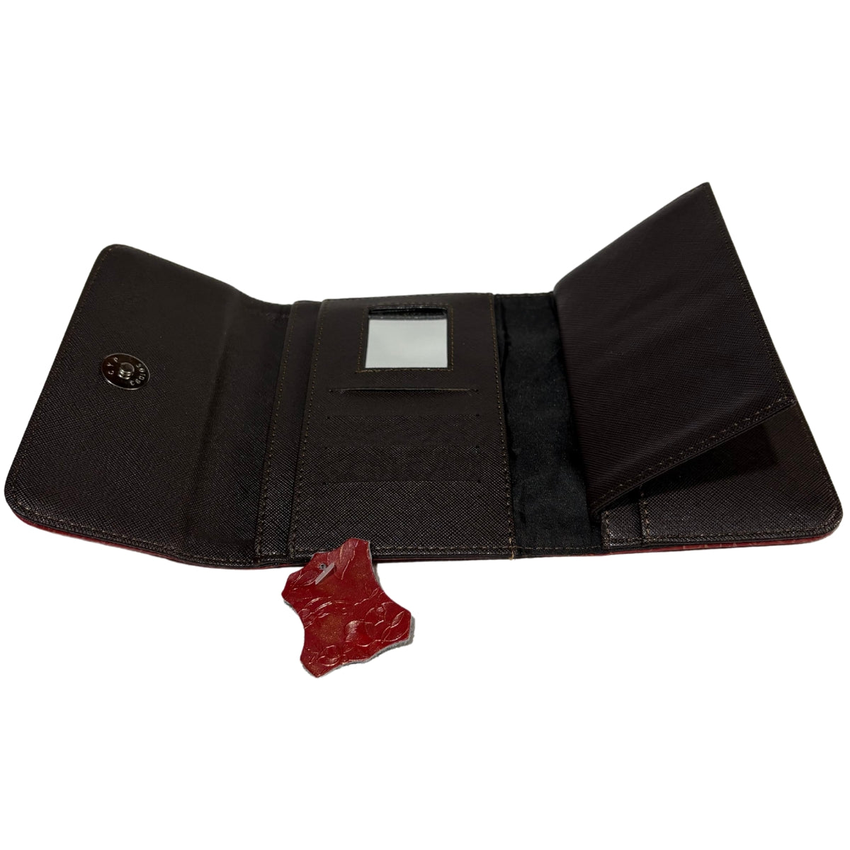 Cartera De Dama Piel Legitima Genuina Ternera Grabada Pequeña Mini — imagen 10