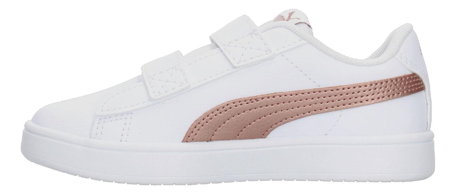 Tenis Niña Puma Rickie Classic V Casual Blanco Oro Rosado Infantil T17-22 — imagen 6