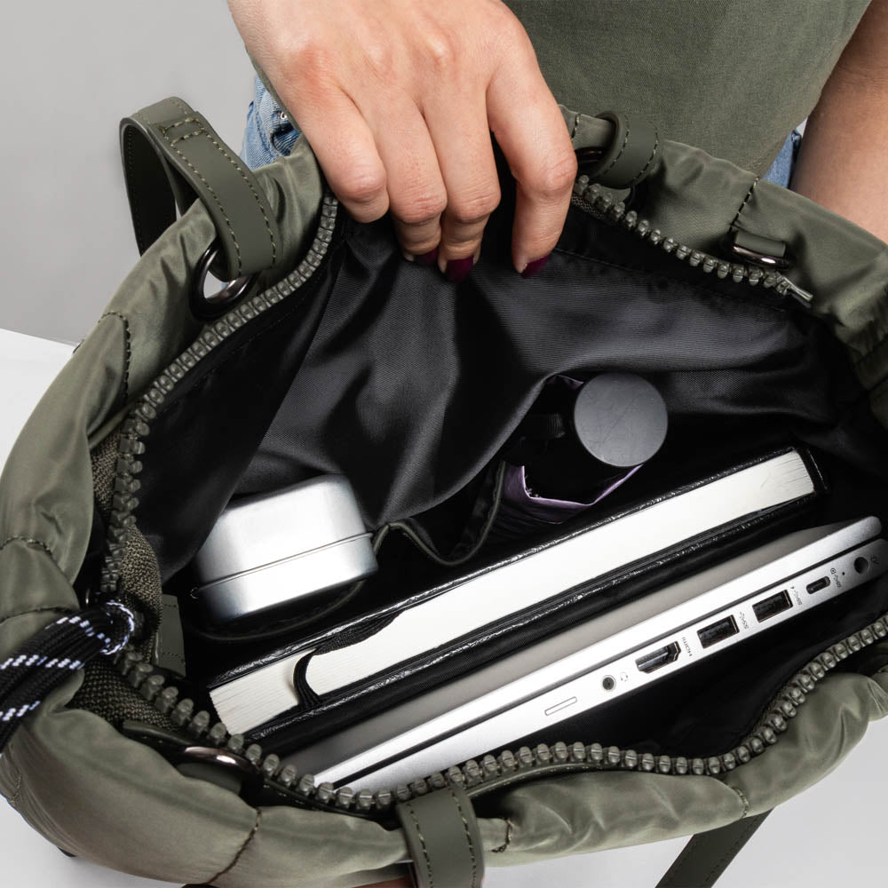 Bolsa CoolCapital Tote Bag Fuji: Laptop 14", Resistente y Ajustable, Verde — imagen 11
