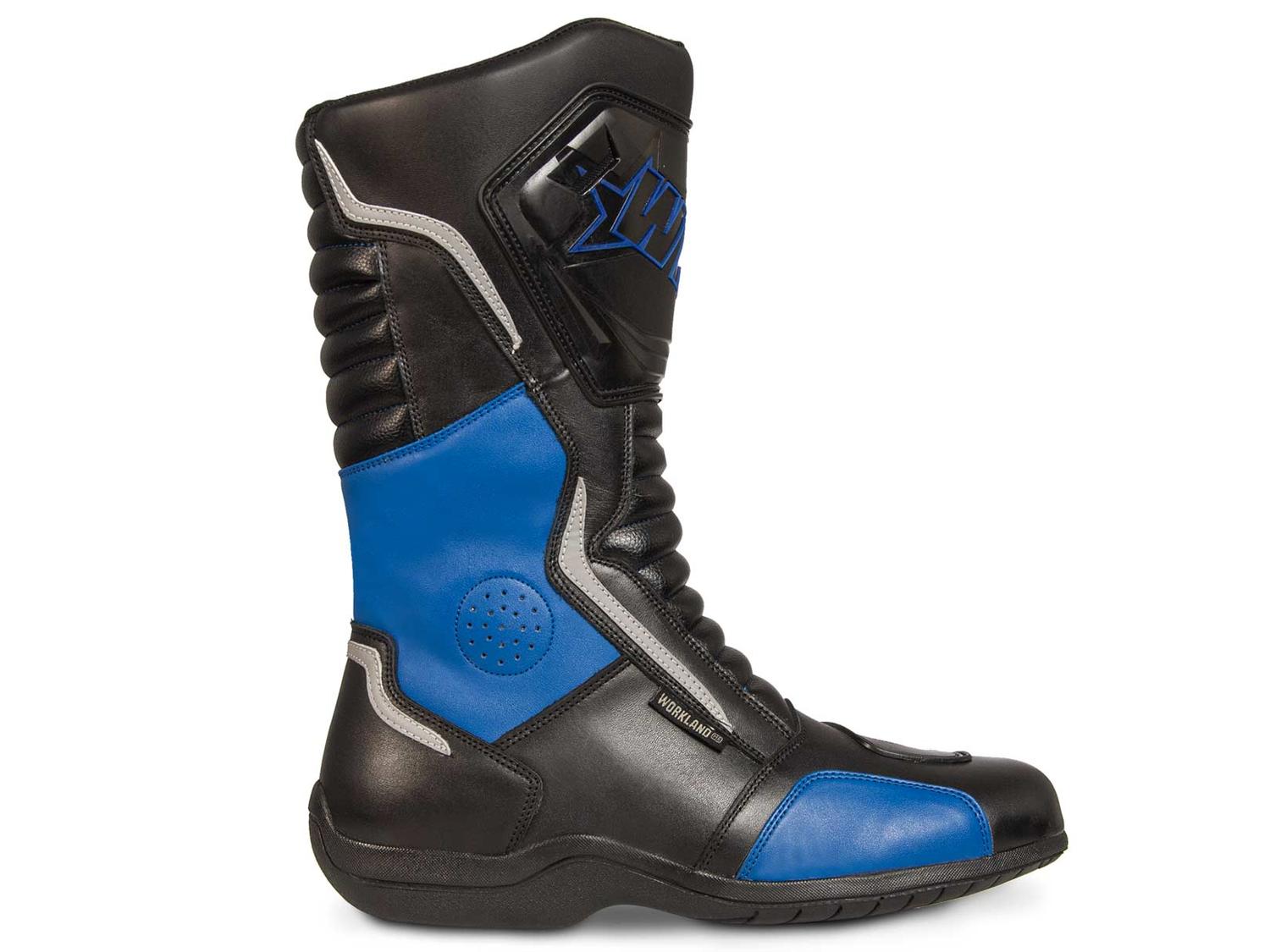 Botas hombre motociclista biker touring WKL 80020 Negro Azul — imagen 3