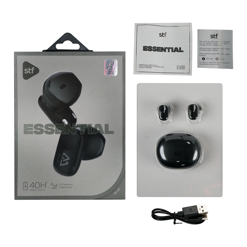 Audífonos Inalámbricos Tws Essential STF 40hrs Uso Protección IPX4 Negro — imagen 17