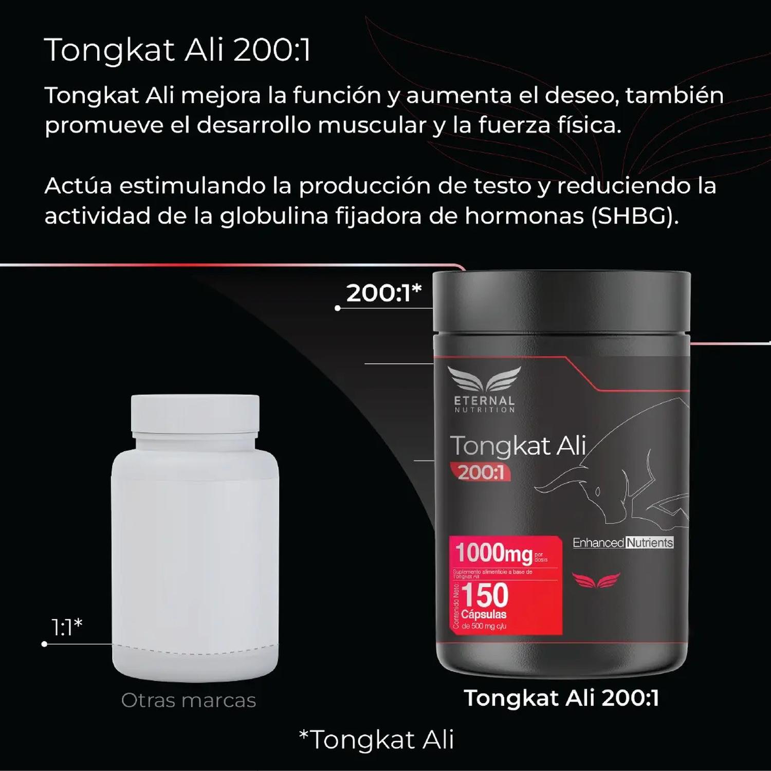 Ultra Pure: Tongkat Ali 200:1 Men's Testo, Extracto Concentrado, Vitalidad Masculina, 150 Cápsulas — imagen 3