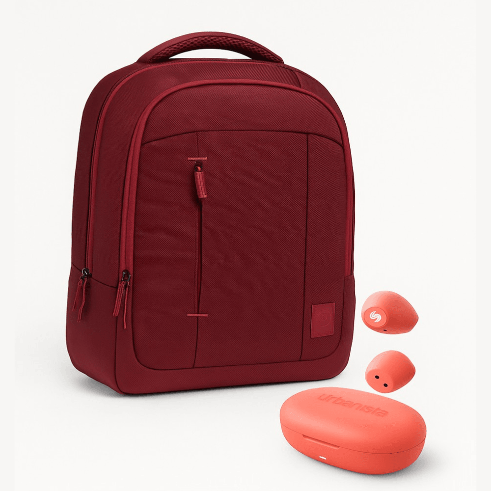 Combo: Mochila Zilker Vino 15.6” + Audífonos Lisbon Coral — imagen 2