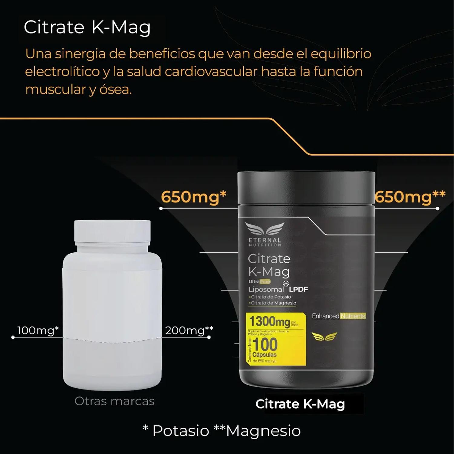 Ultra Pure: Citrato de Magnesio y Citrato de Potasio, Electrolitos + Función Muscular, 100 Cápsulas — imagen 5