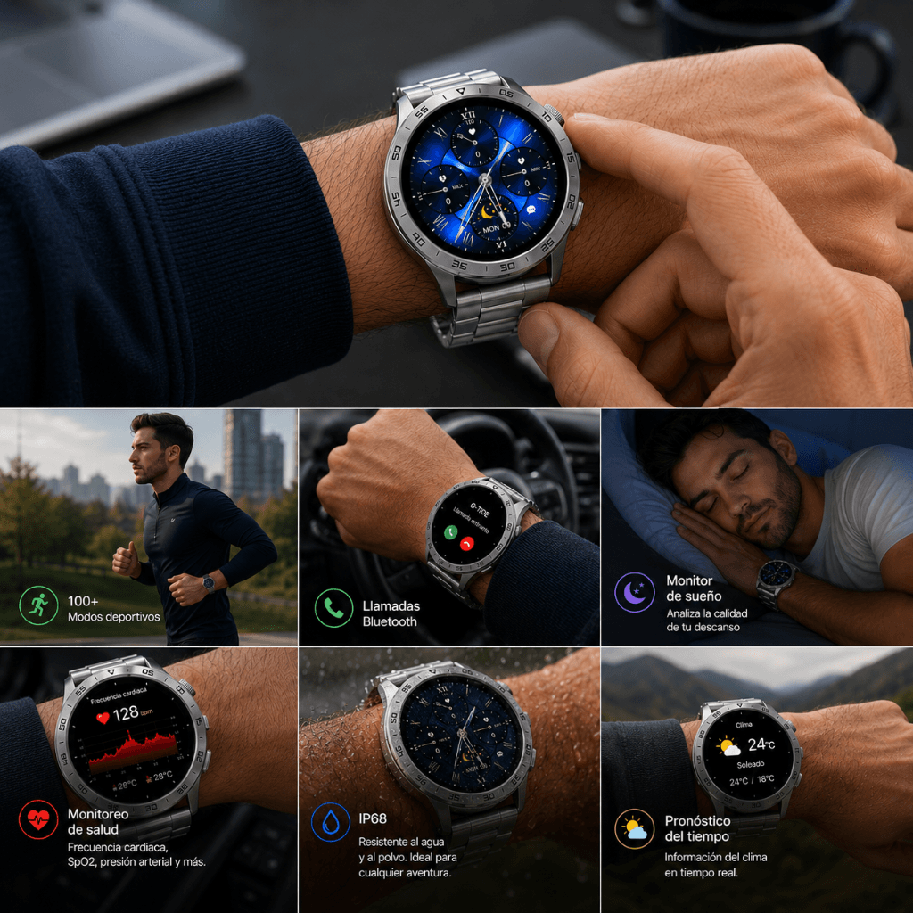 BOCINA XIAOMI SOUND POCKET (AZUL) + SMARTWATCH G-TIDE POWER (PLATA) — imagen 8