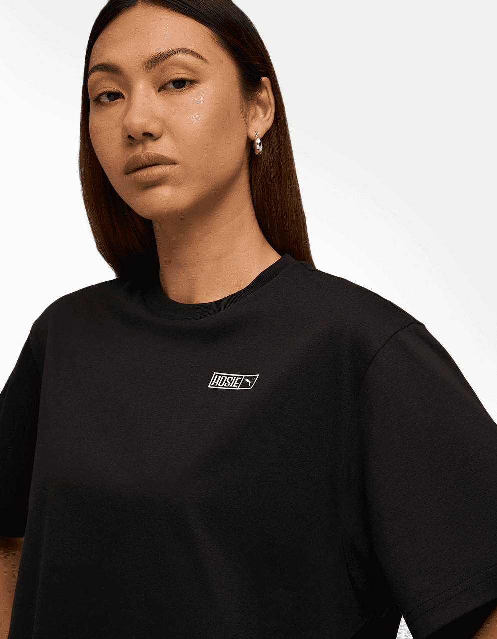 Playera Puma X Rosé Relaxed Negro - Mujer — imagen 3