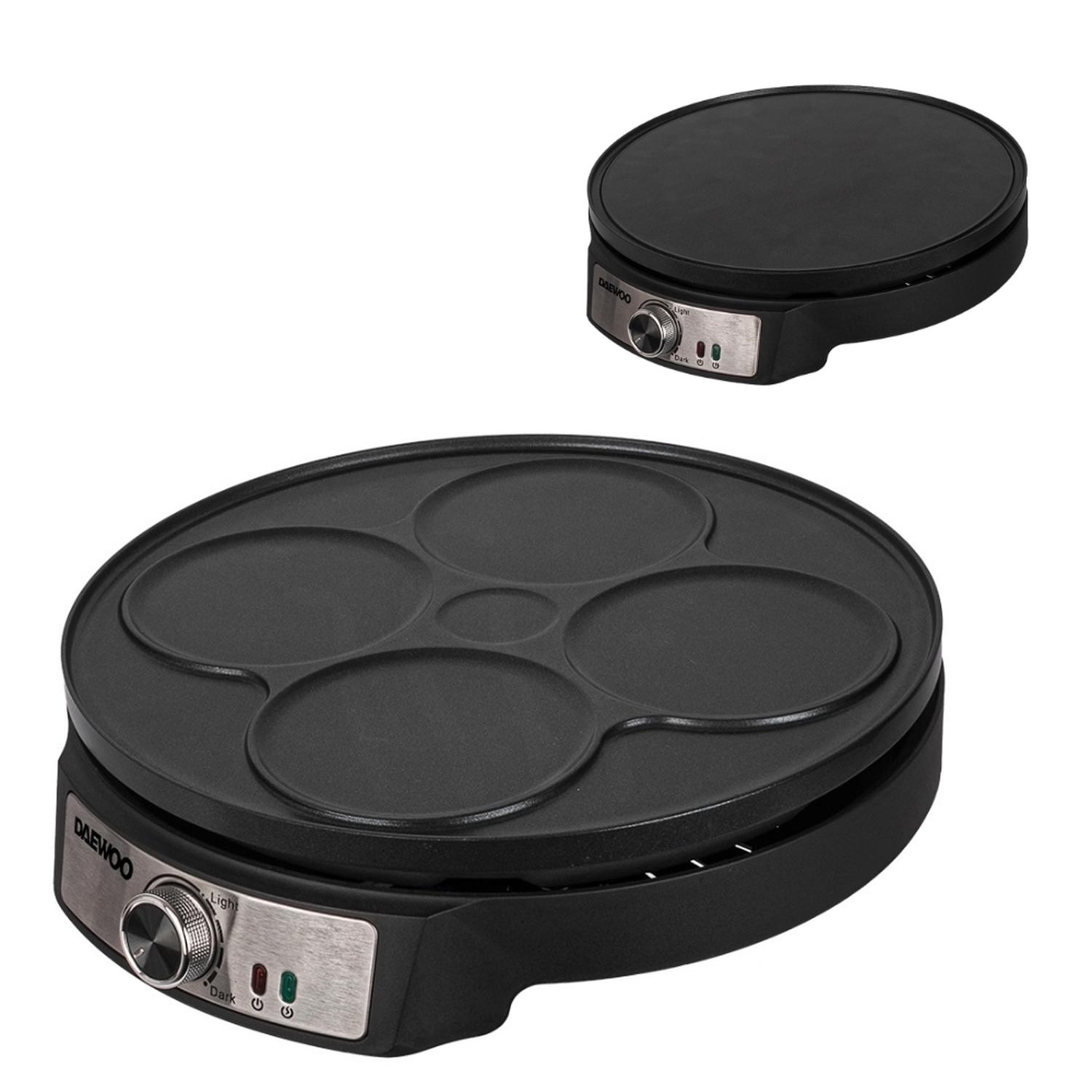 Crepera Eléctrica 2 en 1 Daewoo 30 cm 1200W DCRP-618 Con Accesorios — imagen 1