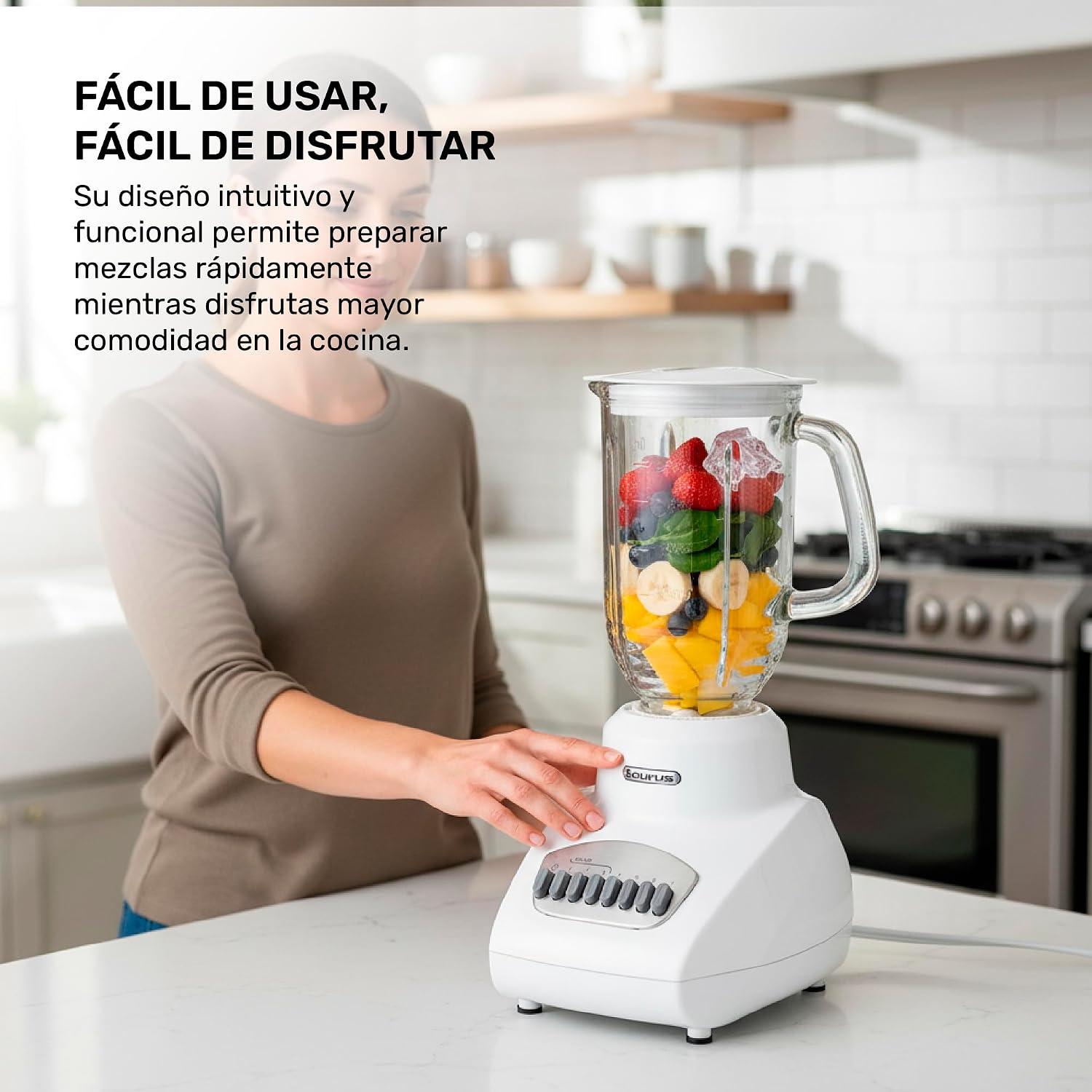 Licuadora Taurus Valencia 7 Velocidades Vaso de Vidrio 1.25 L Blanca — imagen 5