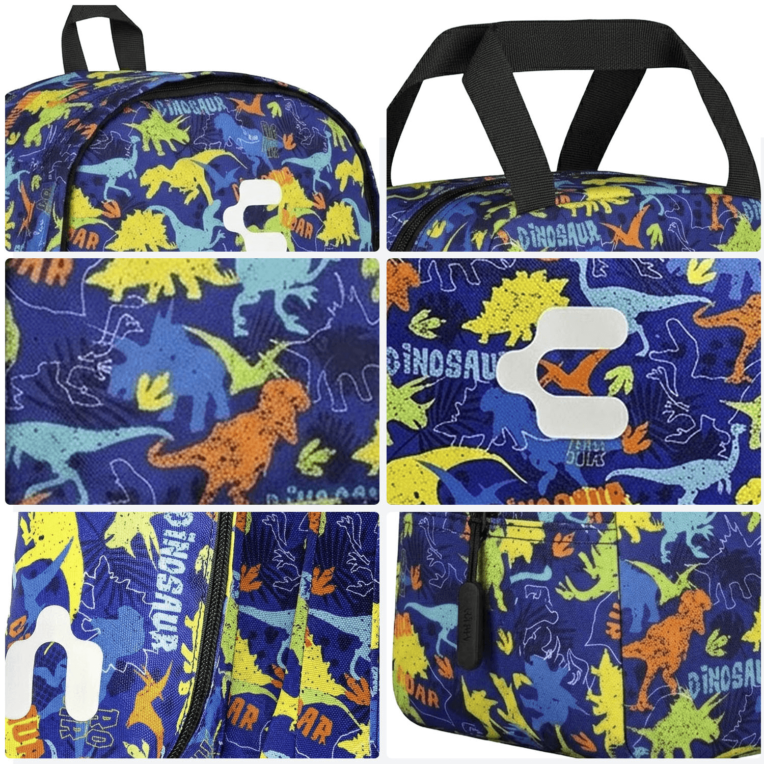 Set de Mochila Charly Dinosaurio Niño Escolar Lonchera Azul Infantil — imagen 7