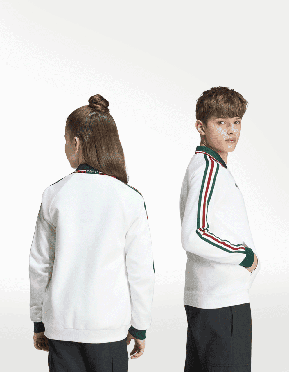 Chamarra Adidas Anthem Visitante Selección Nacional de México Blanco - Niño — imagen 3
