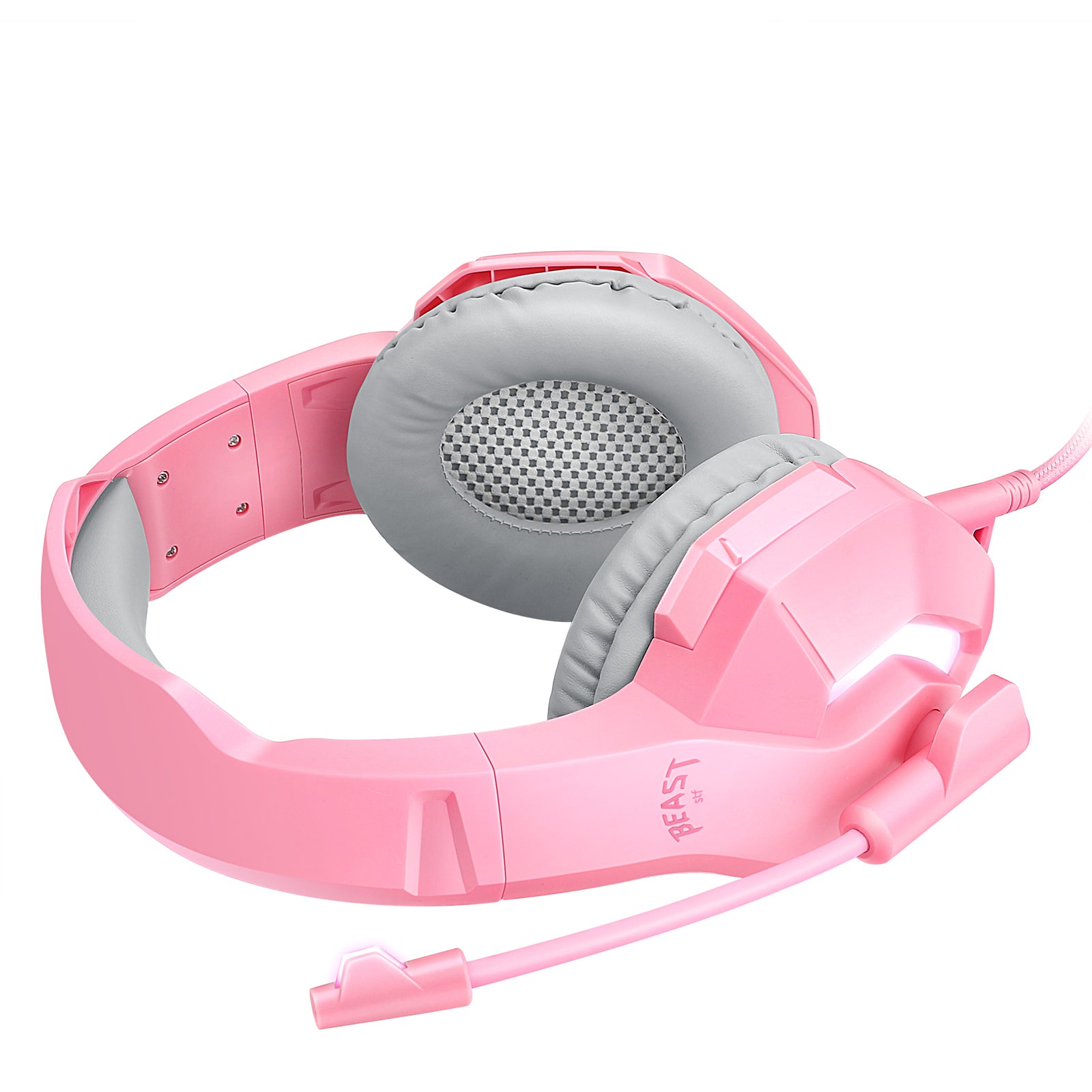 Audífonos alámbricos Gamer On-ear STF Beast Muspell Tournament: Hi-Fi, 3.5 mm, Rosa — imagen 4