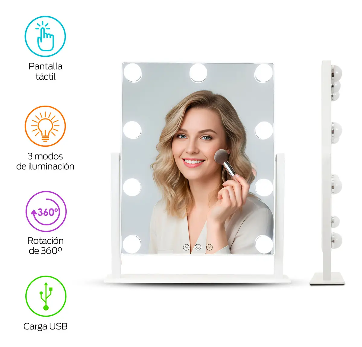 Espejo con Luz para Makeup Grande Hollywood Vintage — imagen 2