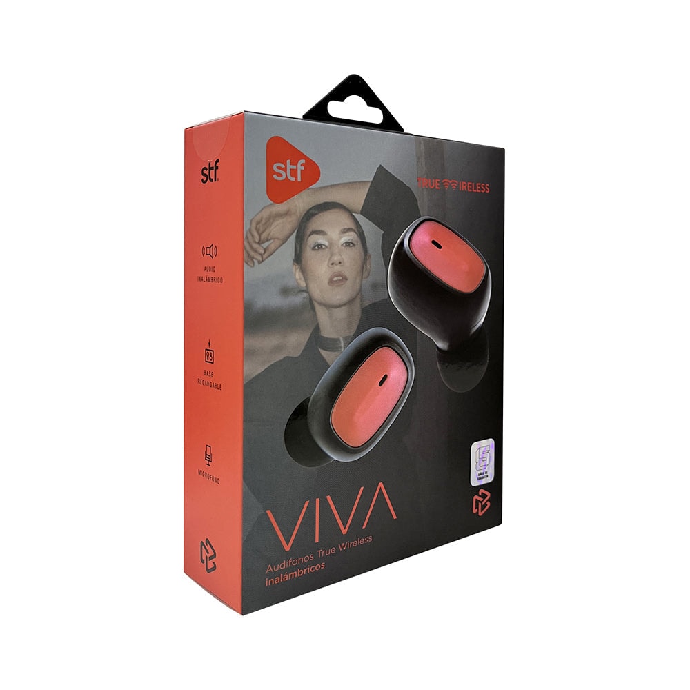 Audifonos Inalámbricos Tws Viva STF 12hrs Uso Rojo — imagen 7