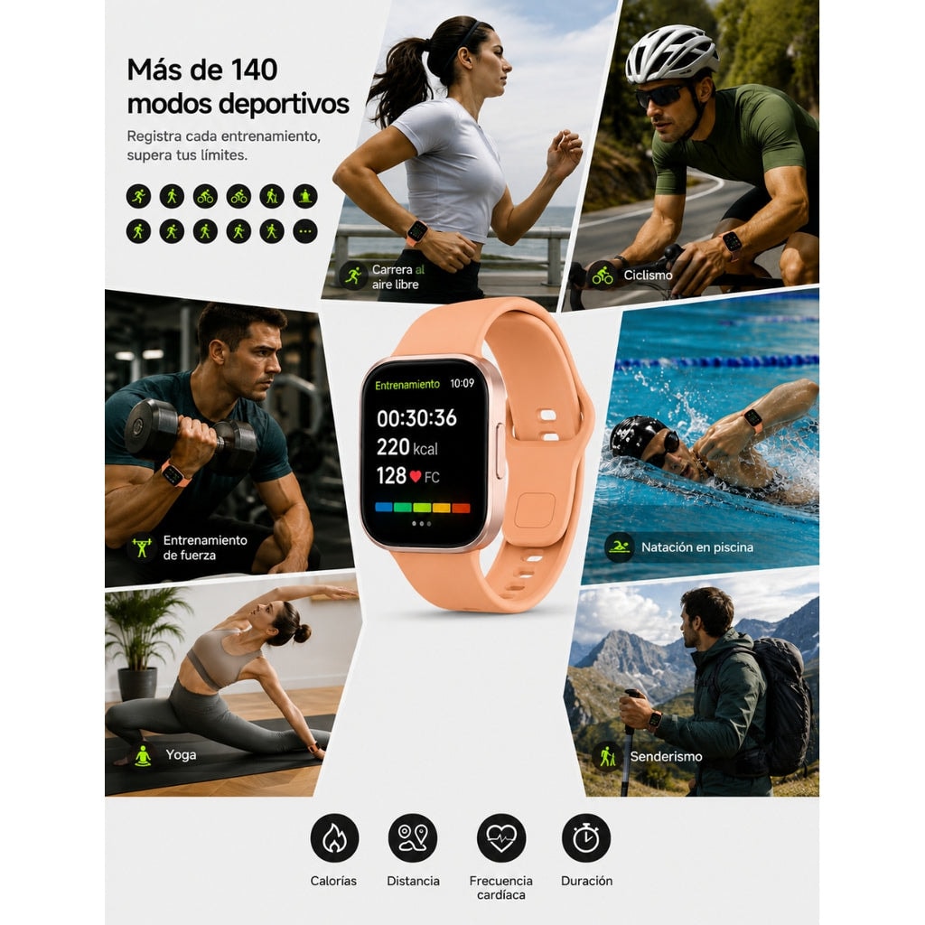 SMARTWATCH XIAOMI REDMI WATCH 6 ACTIVE (ORANGE) + BOCINA XIAOMI SOUND POCKET (ROSA) + AUDIFONOS G-TIDE L42 (ROSA) — imagen 9