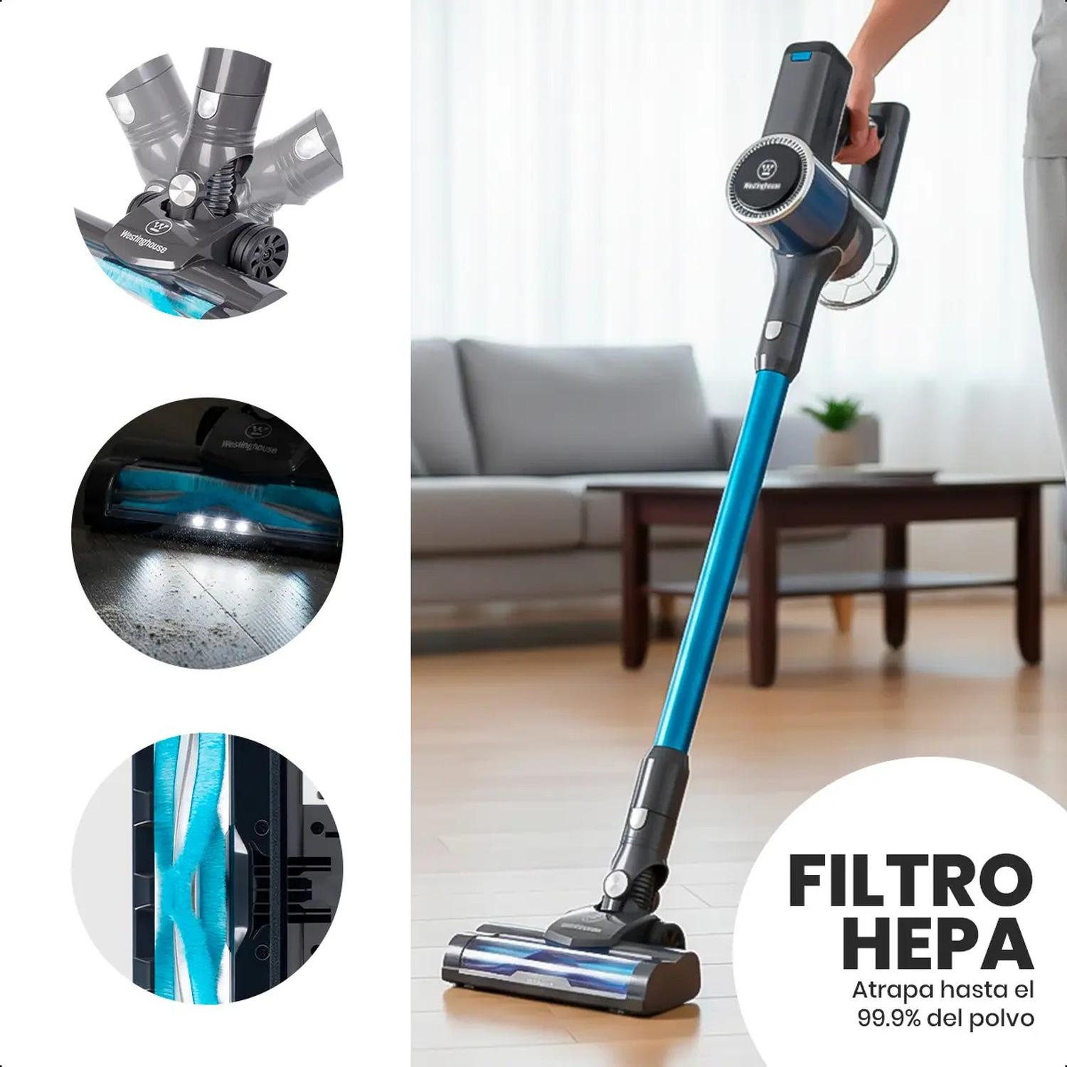 Aspiradora Inalámbrica Westinghouse WFVCF807 180W 3 Velocidades Azul Oscuro — imagen 4