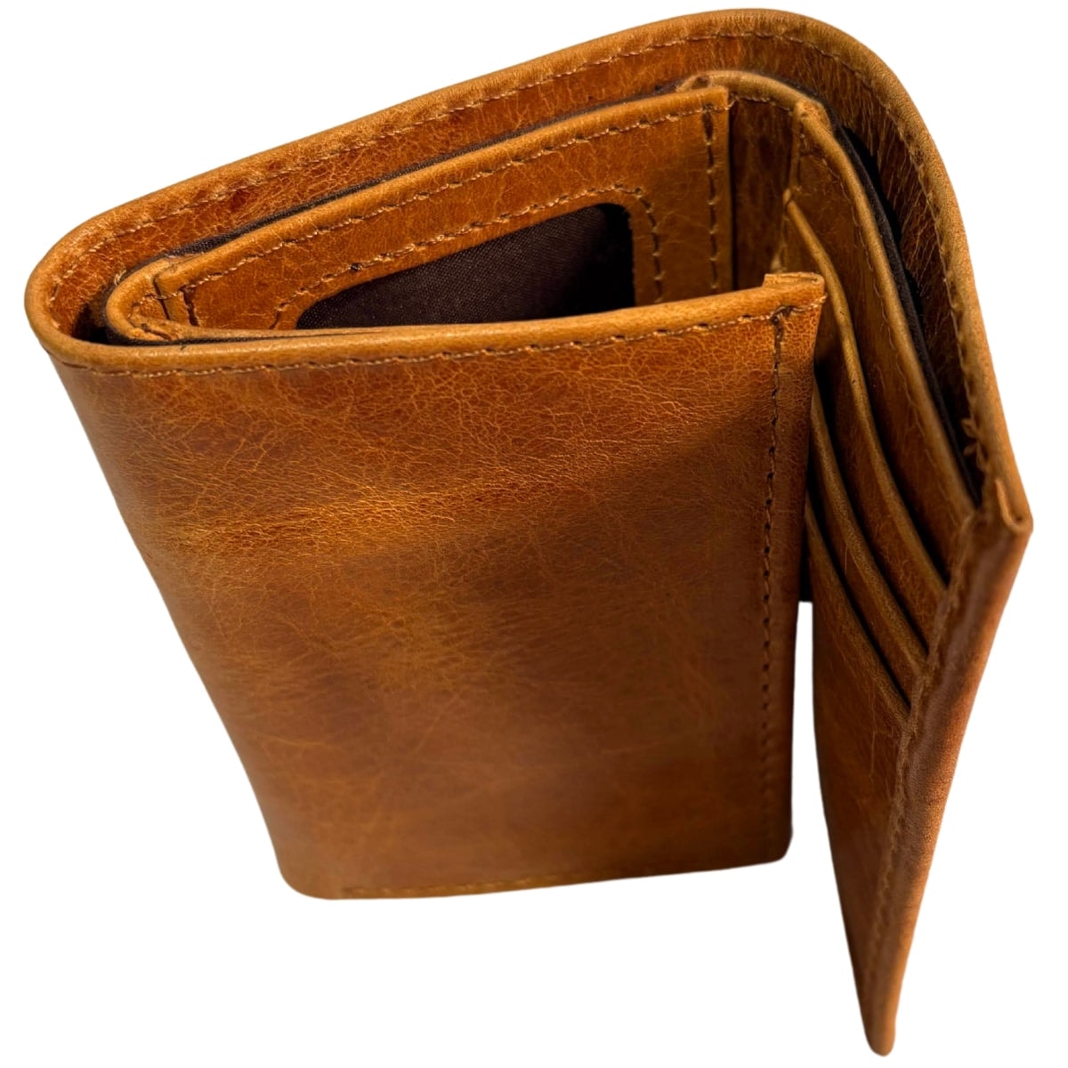 Cartera Triple De Caballero Piel Legitima 100% Fina — imagen 6