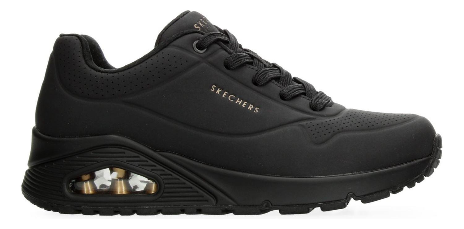 Tenis Skechers Negro Mujer Stand On Air Dama Cómodo Ligero Con Cintas Valvula De Aire Memory Foam — imagen 2