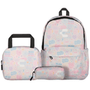 Mochila Charly Pastel Pop Niña Escolar Lonchera Blanco Infantil