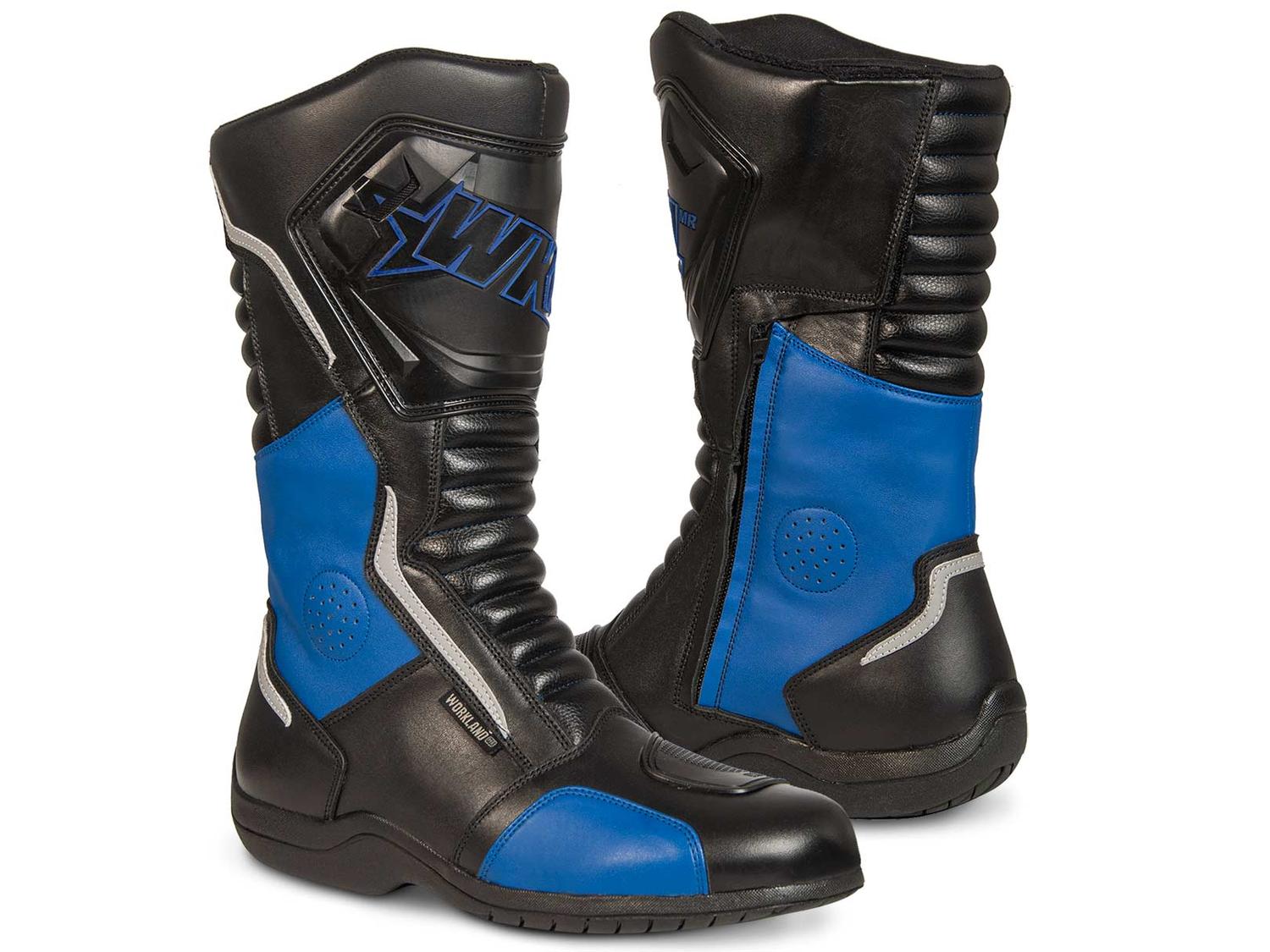 Botas hombre motociclista biker touring WKL 80020 Negro Azul — imagen 1