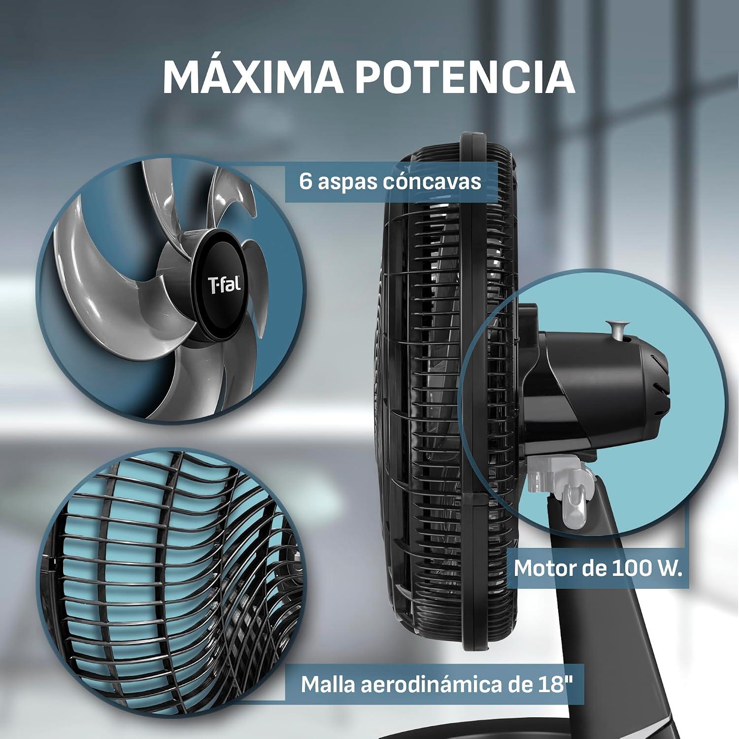 Ventilador de Pedestal T-Fal VE34W0X0 18 Pulgadas 3 en 1 — imagen 3