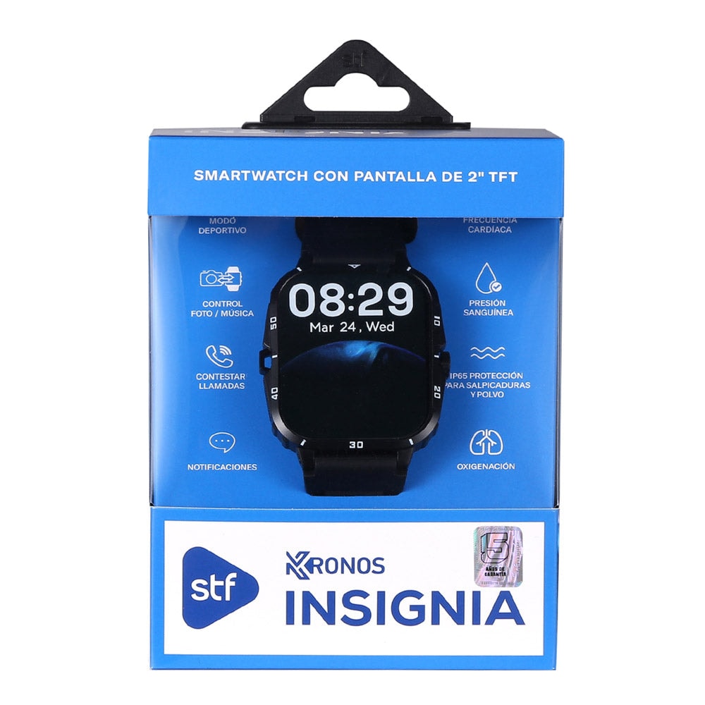 Smartwatch Reloj Kronos Insignia STF Pantalla 2" Resistencia al agua IP65 Negro — imagen 6