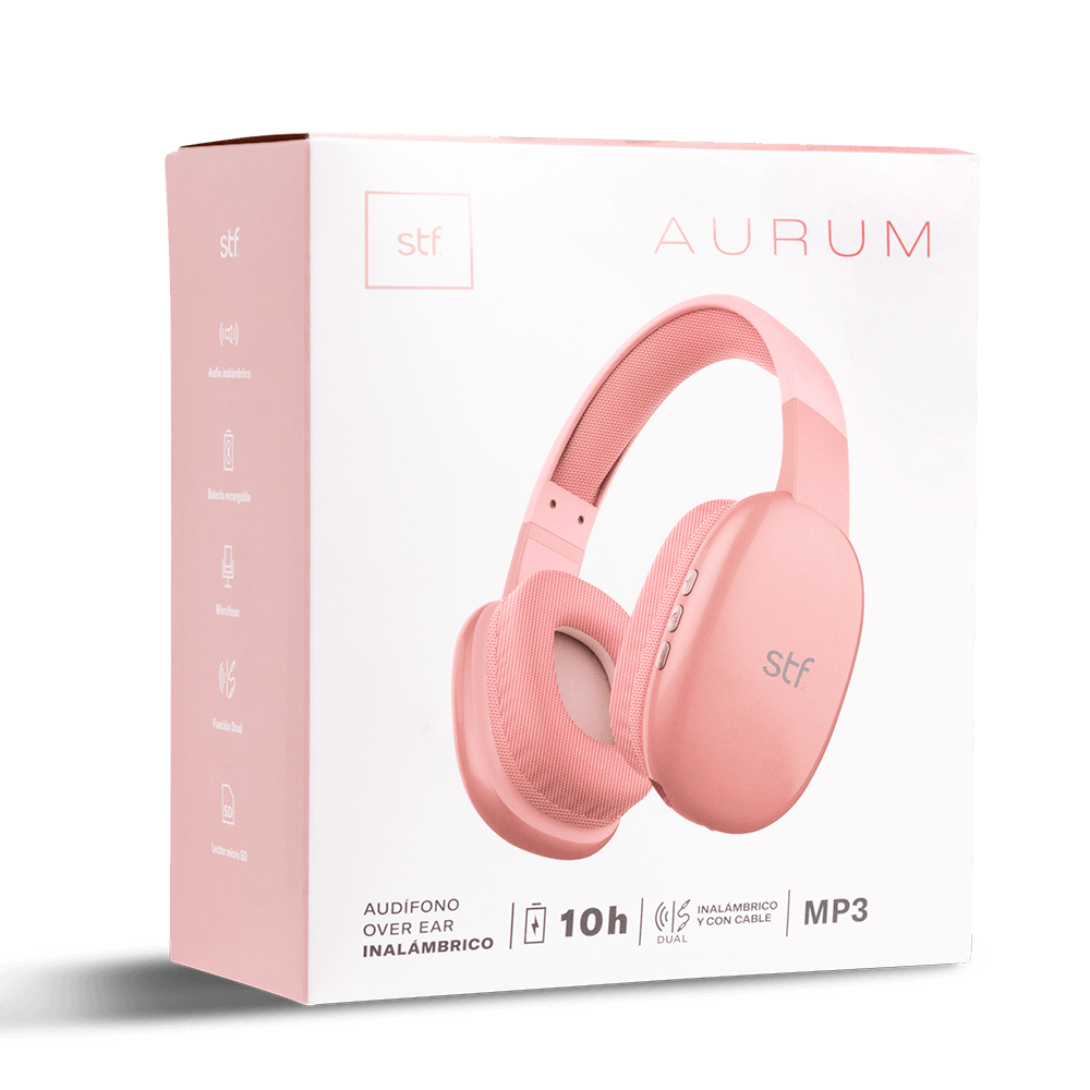 Audífonos inalámbricos On Ear STF Aurum 10hrs Uso Rosa — imagen 13