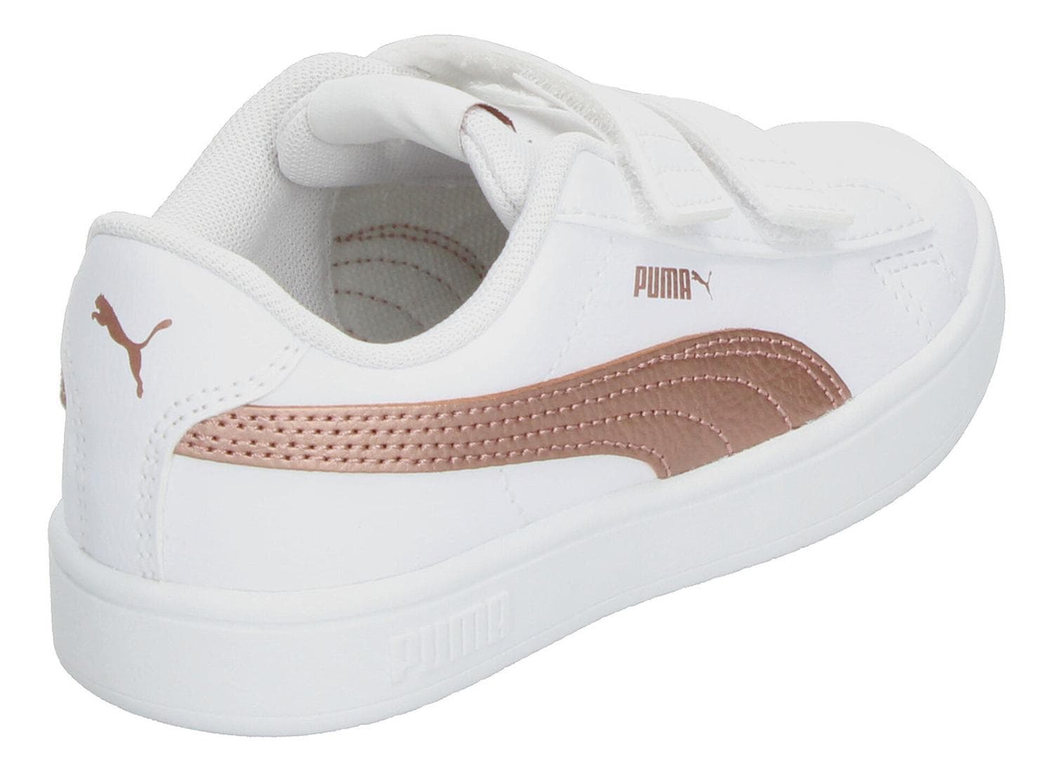Tenis Niña Puma Rickie Classic V Casual Blanco Oro Rosado Infantil T17-22 — imagen 4