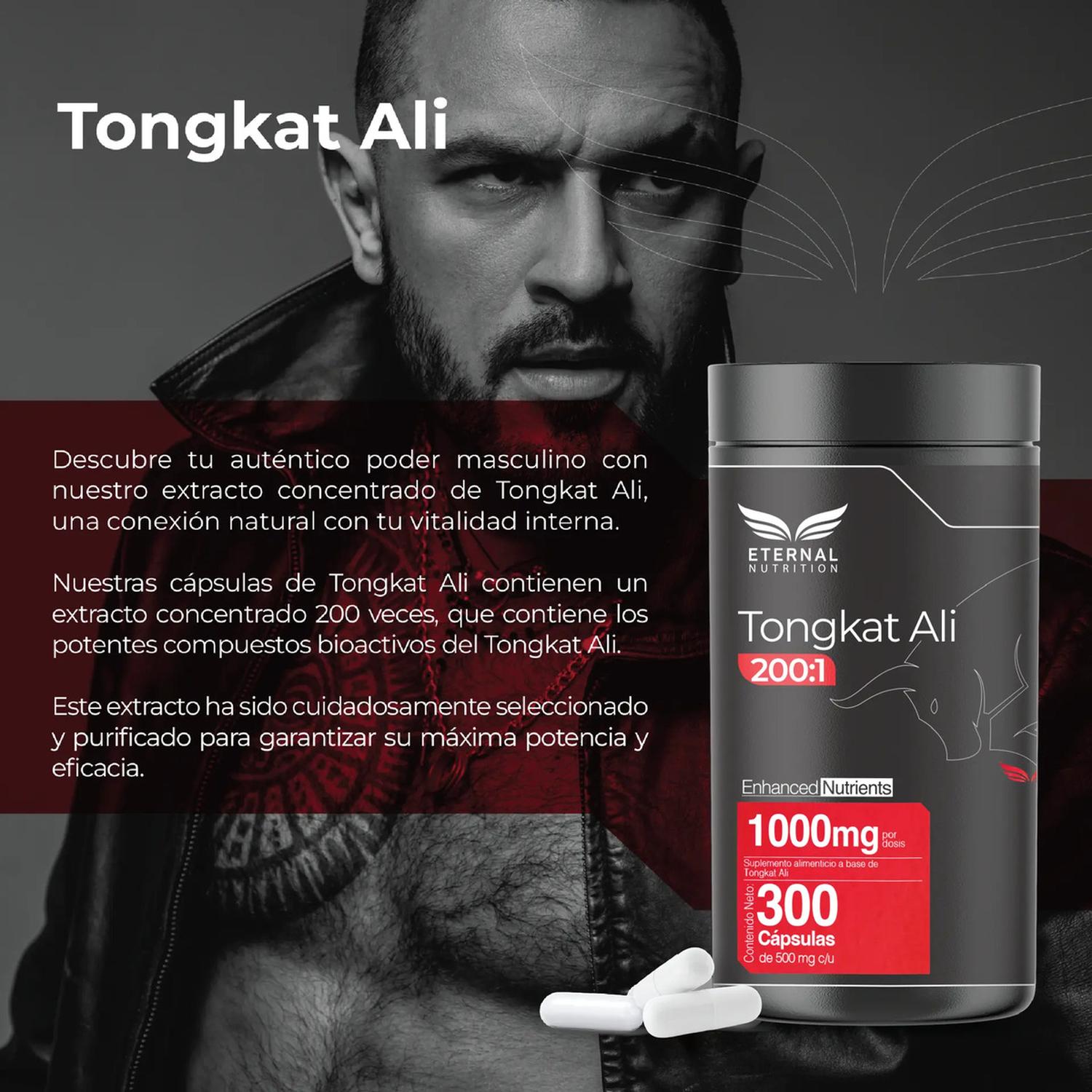 Ultra Pure: Tongkat Ali 200:1 Men's Testo, Extracto Concentrado, Vitalidad Masculina, 300 Cápsulas — imagen 2
