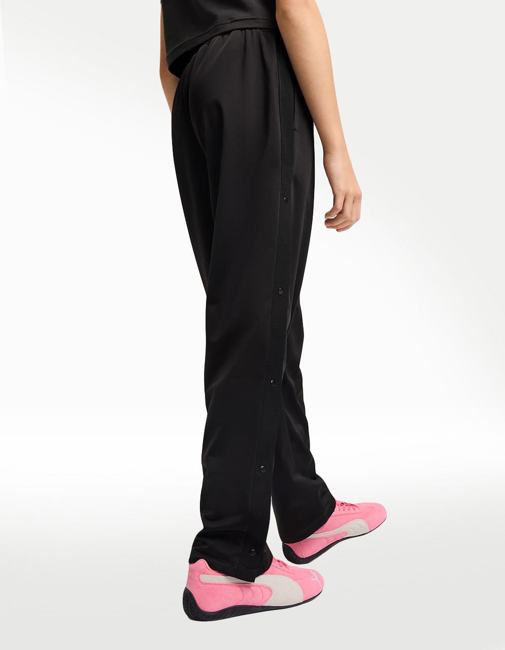 Pants Puma Wardrobe Ess Relaxed Popper Negro - Niño — imagen 3