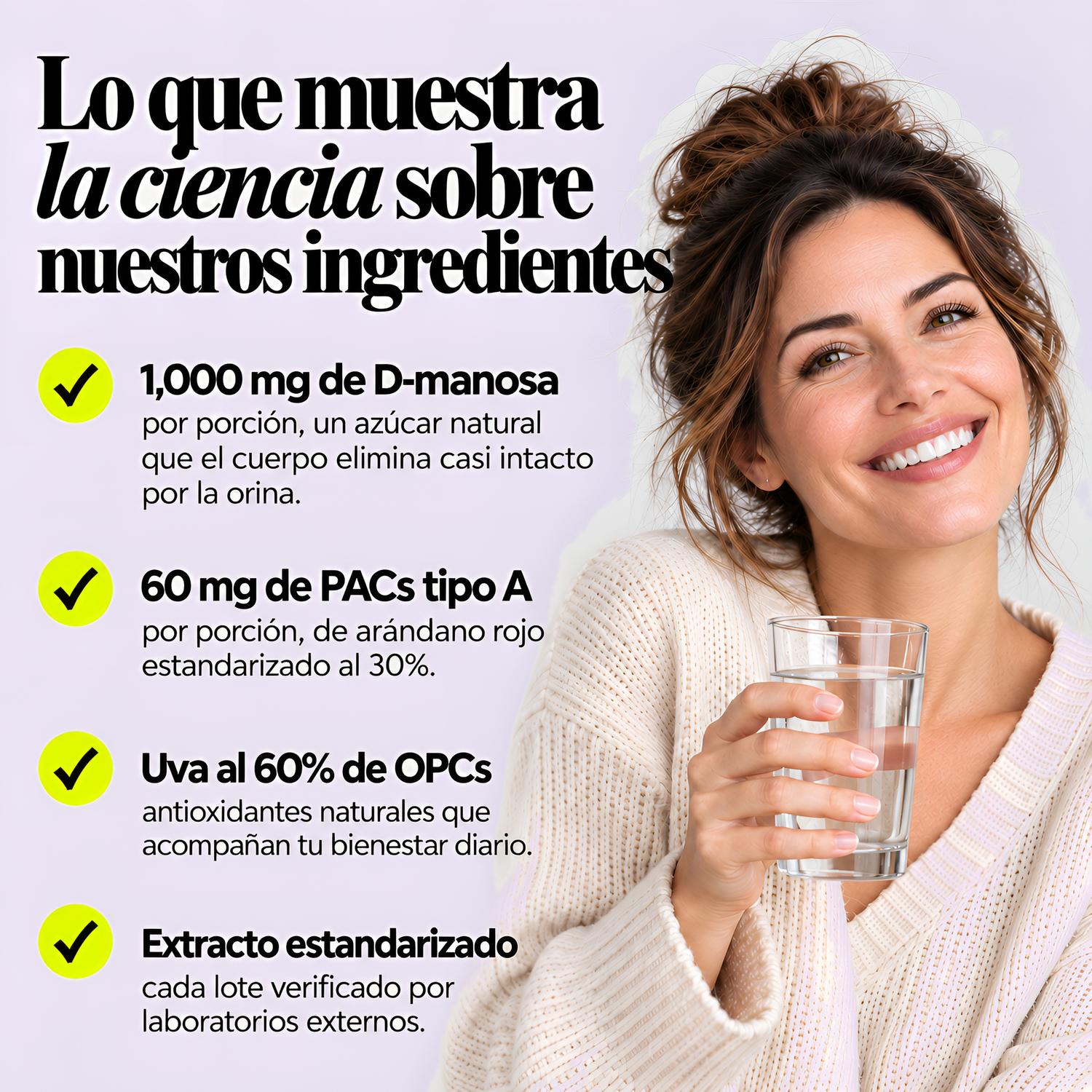 Healthy Me: Mezcla de D-Manosa con Arándano para Salud del Tracto Urinario, 60 Cápsulas — imagen 5
