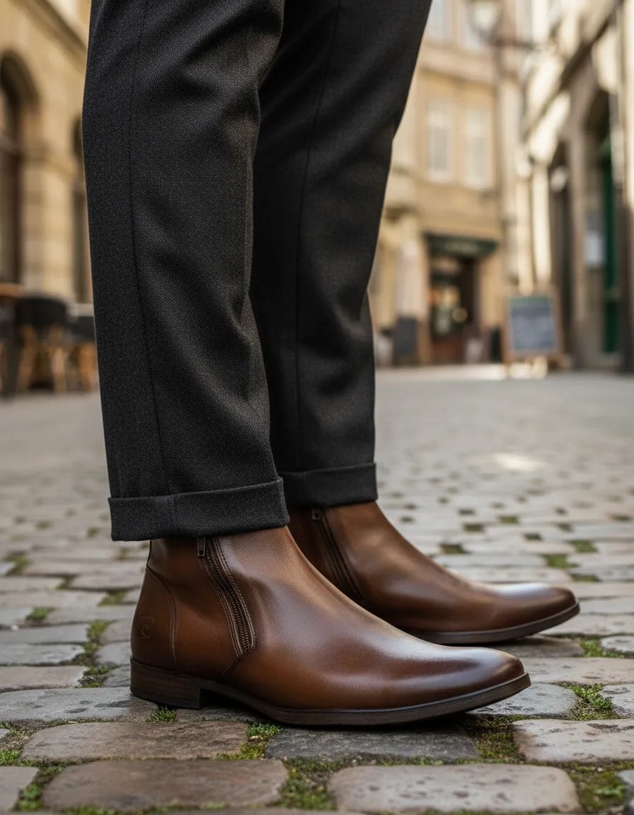 Botin Pierre Cardin Caballero Vestir Cierre Interno 826713 — imagen 4